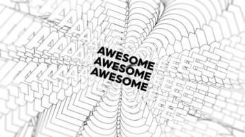 Awesome promo words swing on background animation loop. Awesome text swinging with many layers seamless backdrop. Creative sway promotion advertising kinetic typography. video