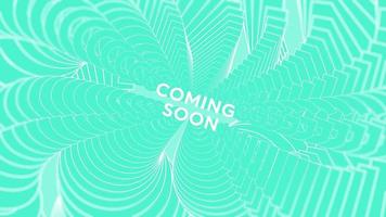 Coming Soon promo words swing on turquoise background animation loop. Coming Soon text swinging with many layers seamless backdrop. Creative sway promotion advertising kinetic typography. video