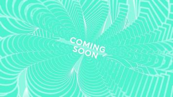 Coming Soon promo words swing on turquoise background animation loop. Coming Soon text swinging with many layers seamless backdrop. Creative sway promotion advertising kinetic typography. video