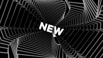 New promo words swing on black background animation loop. New text swinging with many layers seamless backdrop. Creative sway promotion advertising kinetic typography. video