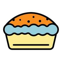 Food apple pie icon color outline vector