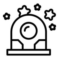 Astronaut telescope icon outline vector. Alien ufo vector