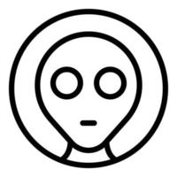 Alien icon outline vector. Space ufo vector