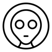 Alien icon outline vector. Space ufo vector