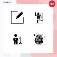 Set of 4 Commercial Solid Glyphs pack for compose key command manipulate man Editable Vector Design Elements