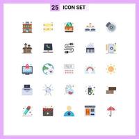 Set of 25 Modern UI Icons Symbols Signs for diagram balance celebration team group Editable Vector Design Elements