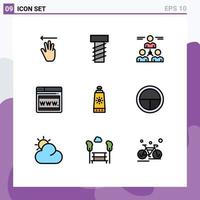 9 Creative Icons Modern Signs and Symbols of army sunblock group beach web Editable Vector Design Elements