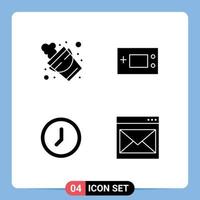 4 Creative Icons Modern Signs and Symbols of bucket clock tool gameboy time Editable Vector Design Elements