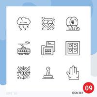 9 iconos creativos signos y símbolos modernos de transporte control inteligente juego inteligente elementos de diseño vectorial editables vector