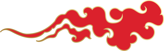 Chinese Red Clouds Illustration png