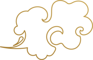 contour d'or nuage chinois png