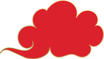 illustration de nuages rouges chinois png