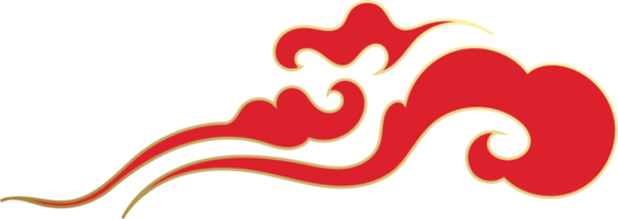 Chinese Red Clouds Illustration png