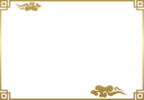 Cinese lusso oro confine telaio png