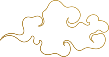 Chinese wolk goud schets png