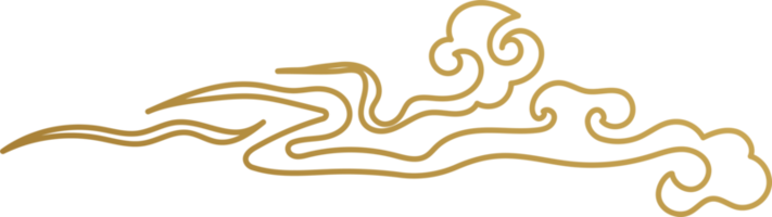 Chinese wolk goud schets png