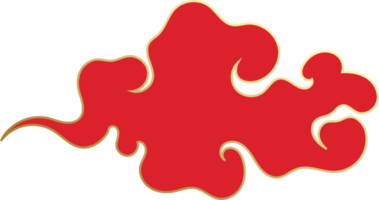 chinesische rote wolkenillustration png