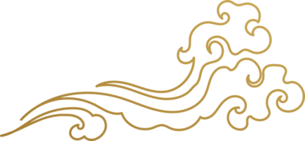 Chinese Cloud Gold Outline png