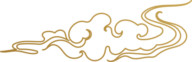 Chinese Cloud Gold Outline png