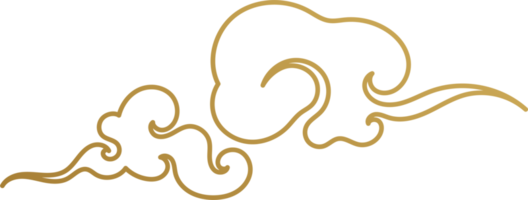 contorno de ouro de nuvem chinesa png