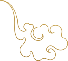 Chinese Cloud Gold Outline png