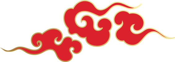 kinesisk röd moln illustration png