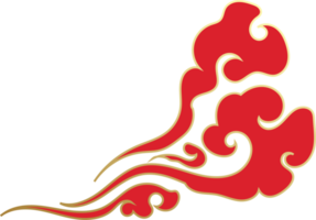 illustration de nuages rouges chinois png