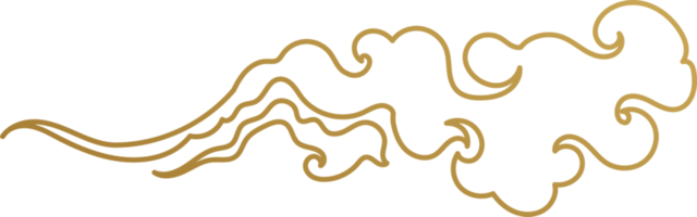 Chinese Cloud Gold Outline png