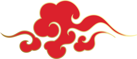 illustration de nuages rouges chinois png