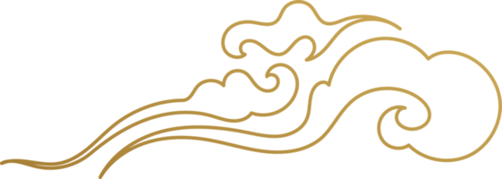 Chinese Cloud Gold Outline png