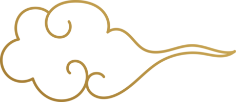 Chinese Cloud Gold Outline png