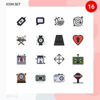 Set of 16 Modern UI Icons Symbols Signs for ironing tools ironing board duck satellite moon Editable Creative Vector Design Elements