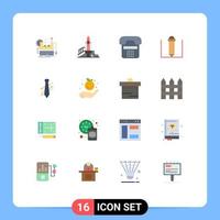 paquete de iconos de vectores de stock de 16 signos y símbolos de línea para corbata, lápiz, patio de juegos, contacto telefónico, paquete editable de elementos creativos de diseño de vectores