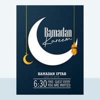 Ramadan Kareem islamic greeting with arabic calligraphy template design vector