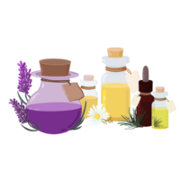 aceites esenciales en botellas de vidrio png