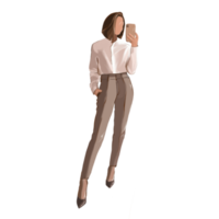 woman in office clothes taking a selfie on the phone png