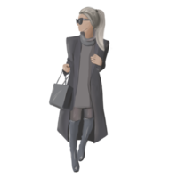 girl in a coat and a bag in her hands png