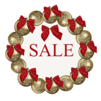 sale in a round frame made of christmas decor png