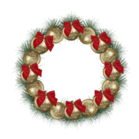 frame of Christmas Balls and fir branches png