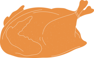 illustratie van gebakken kalkoen voor dankzegging dag. in PNG tekenfilm stijl. allemaal elementen zijn geïsoleerd
