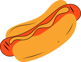Illustration of Hot Dog. Engraving PNG illustration. Design element for menu, bar, food court,fast food restaurant.