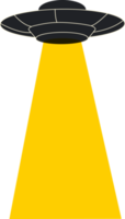 logotipo de platillo volador con un brillo amarillo. ovni.platillo volador aislado en el fondo png