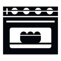 Cooked bread in oven icon, simple style vector