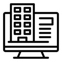 Monitor house icon outline vector. City stay vector