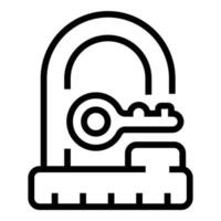 Bike padlock icon outline vector. Sport shop vector