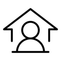 Stay house icon outline vector. Home people vector