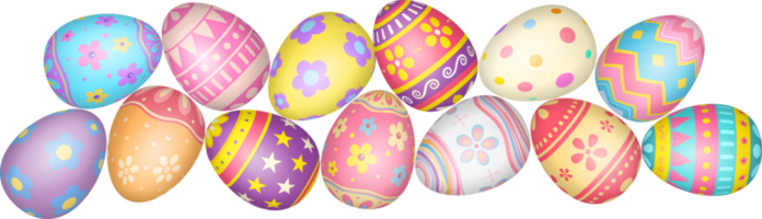 feliz día de pascua huevo colorido png