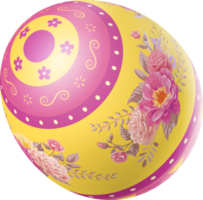 Happy Easter Day colorful egg rose isolated png