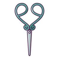 Scissors icon, cartoon style vector