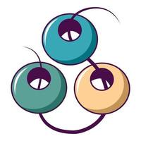 Beads on a string icon, cartoon style vector